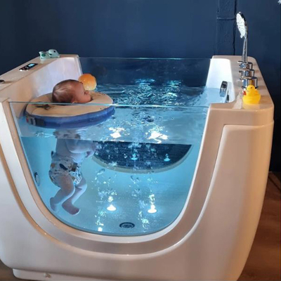 Square Baby Spa Massage Freestanding Whirlpool Bathtub Small Size with LED Light